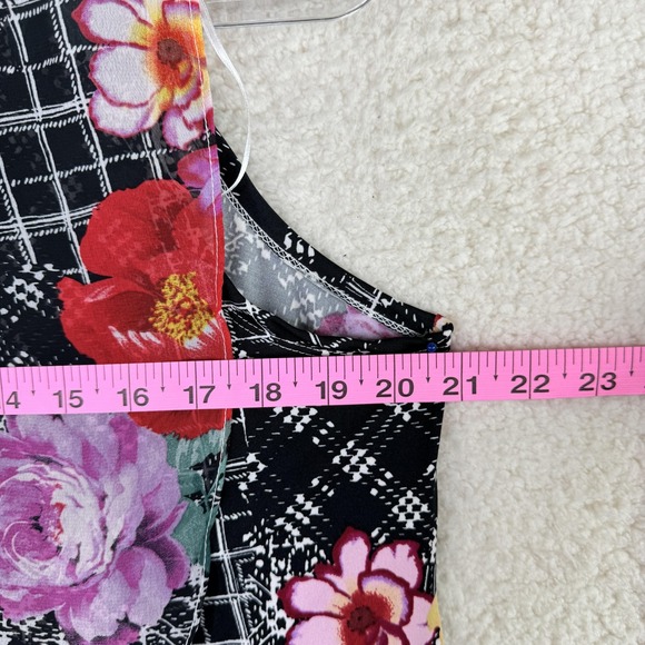 Notations Blouse Womens 1X Sheer Floral Tunic Top Flutter Sleeve Boho Ring Detai - Picture 10 of 10